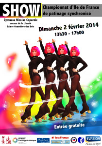Affiche pour la promotion de la compétition régionale de patinage synchronisé 2014